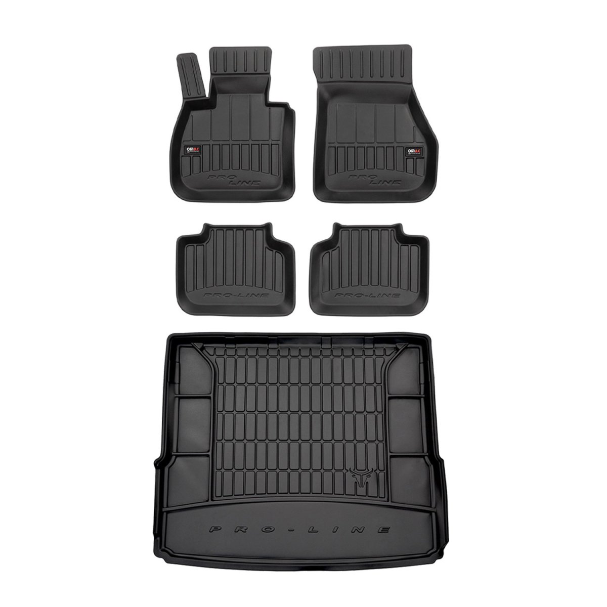 BMW X1 Floor-Trunk Mats - Omac - 3D Premium - Black - '16-'22